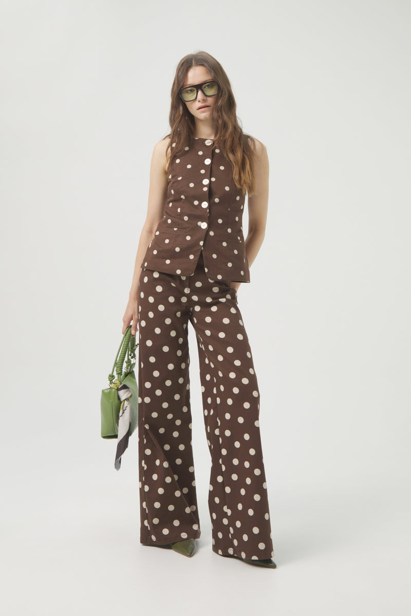 POLKA CHOCOLATE TROUSERS