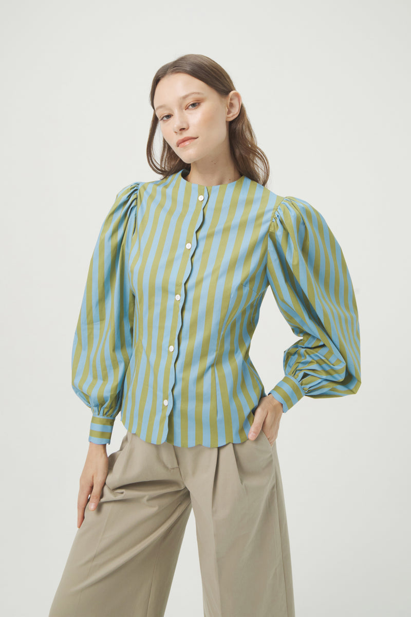LE COQ STRIPES BLEU SHIRT