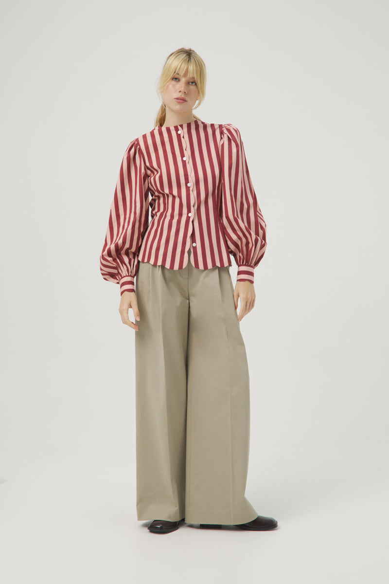 LE COQ STRIPES ROSE SHIRT