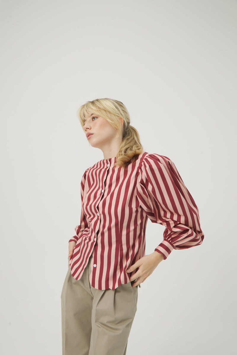 LE COQ STRIPES ROSE SHIRT