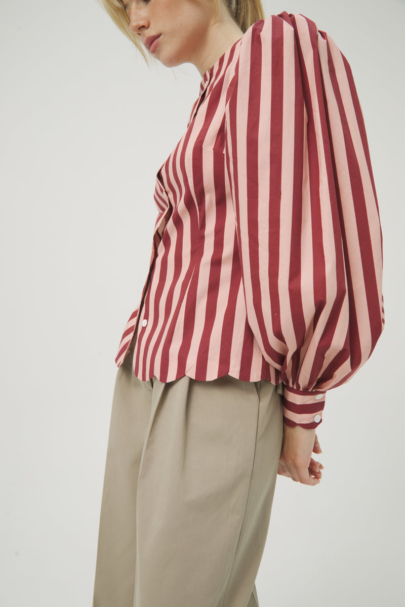 LE COQ STRIPES ROSE SHIRT