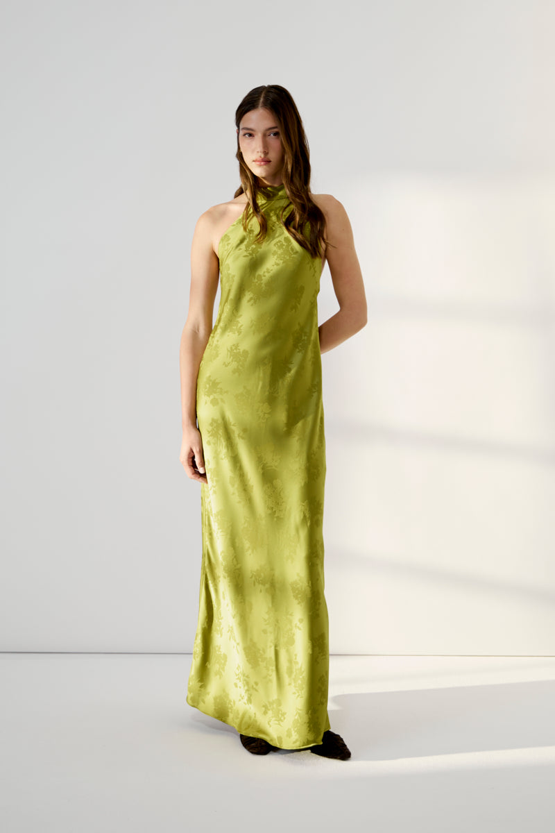 NEW LONG MANILA PISTACHIO DRESS