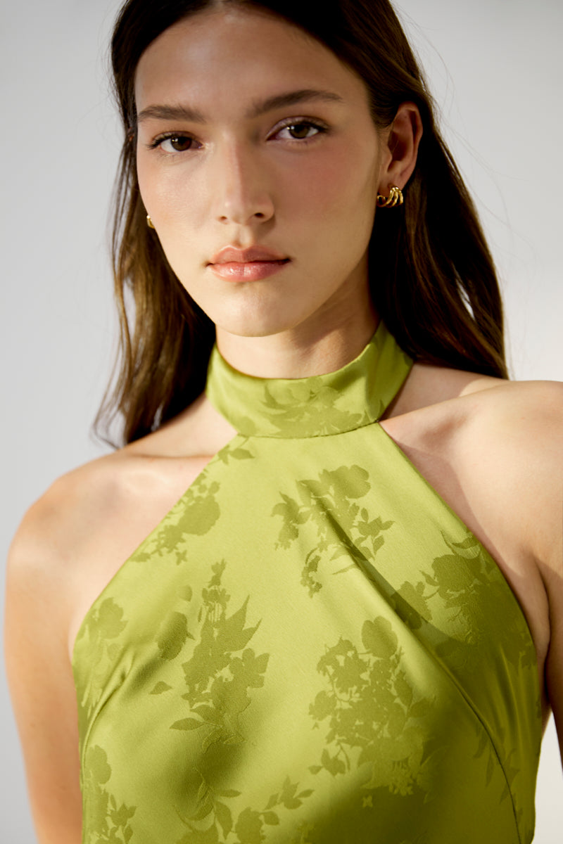 NEW LONG MANILA PISTACHIO DRESS