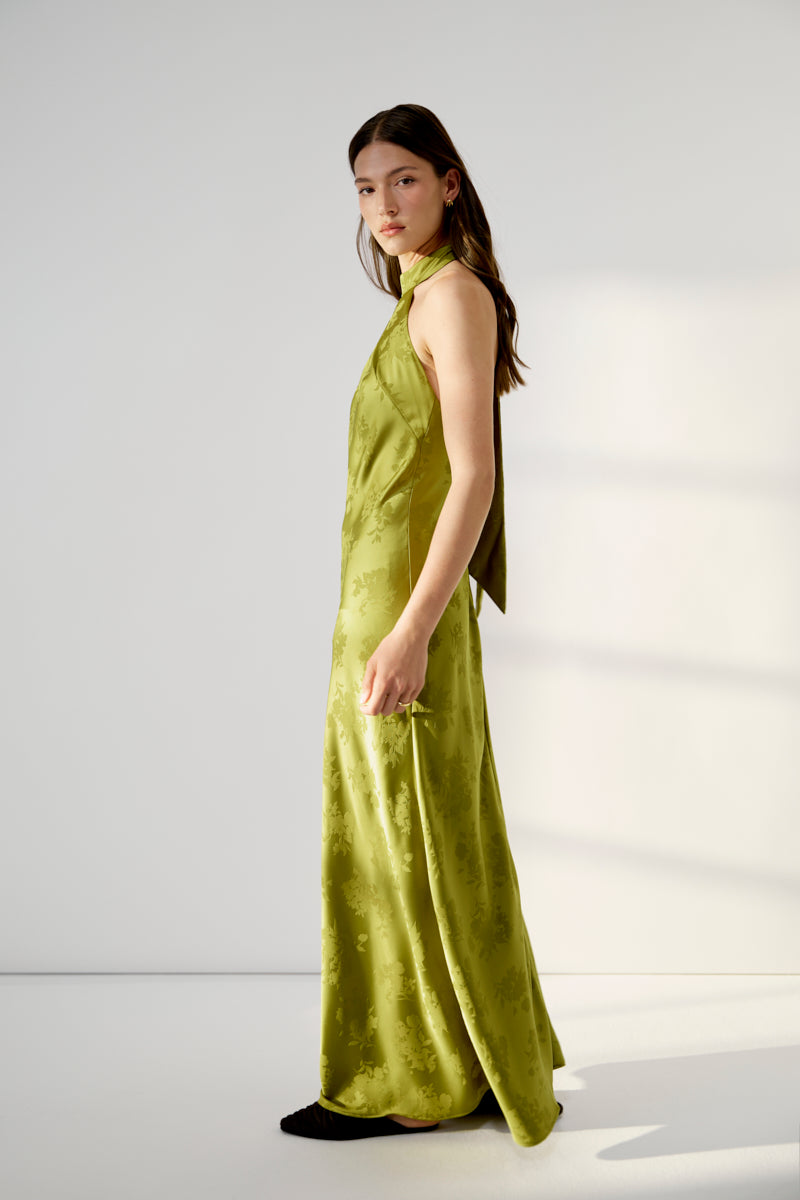 NEW LONG MANILA PISTACHIO DRESS