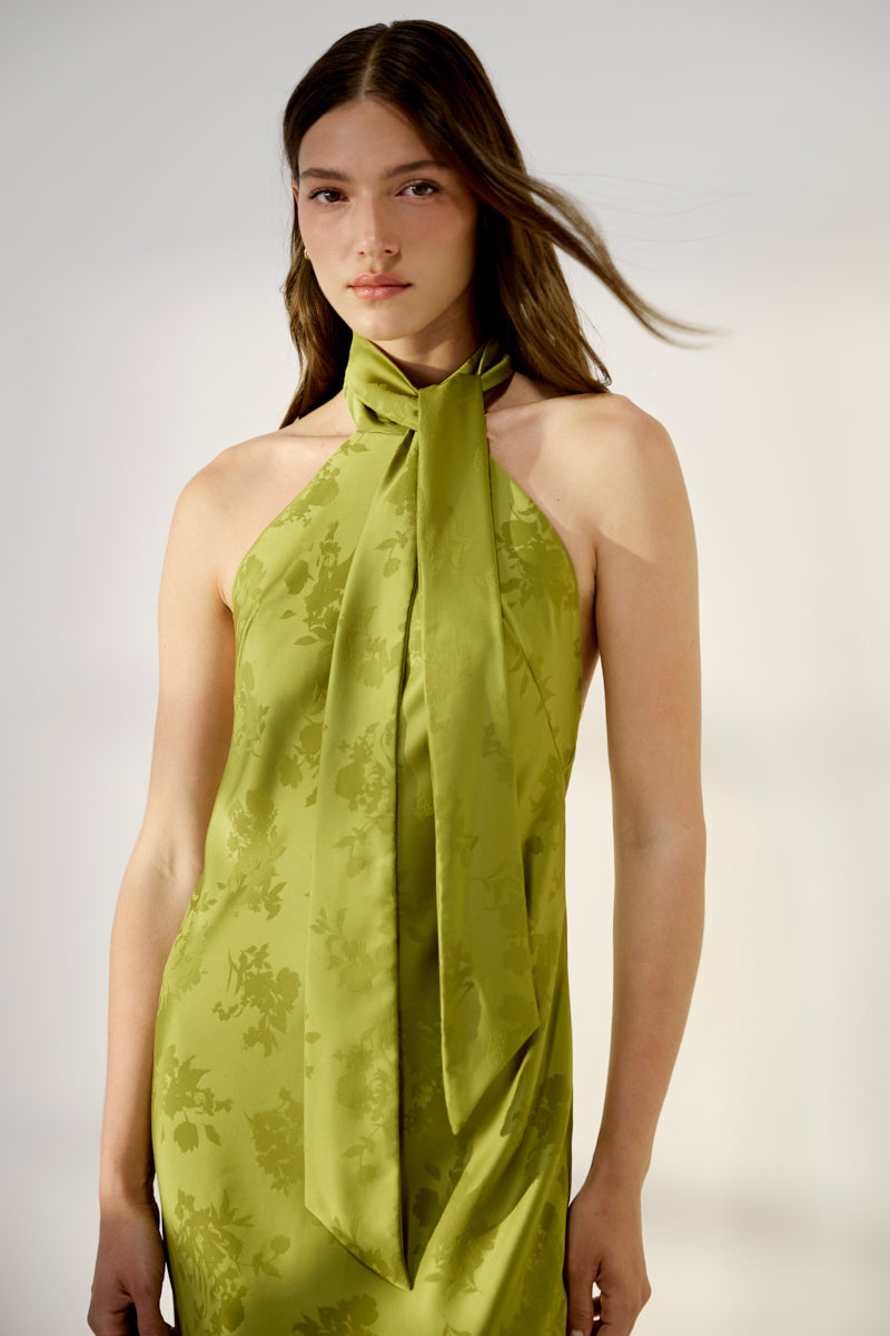 NEW LONG MANILA PISTACHIO DRESS