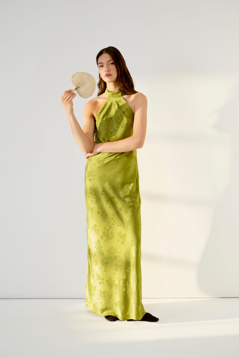 NEW LONG MANILA PISTACHIO DRESS