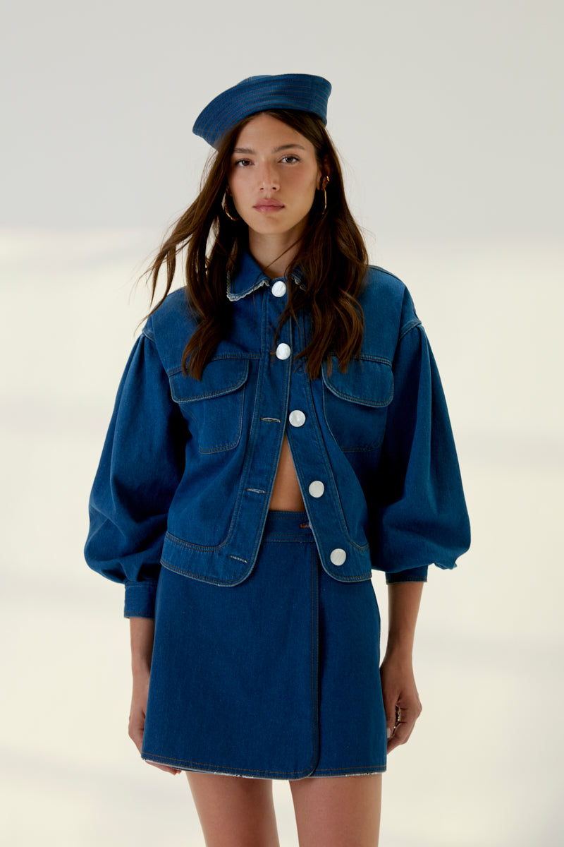 MINIFALDA DENIM LACE REVERSIBLE
