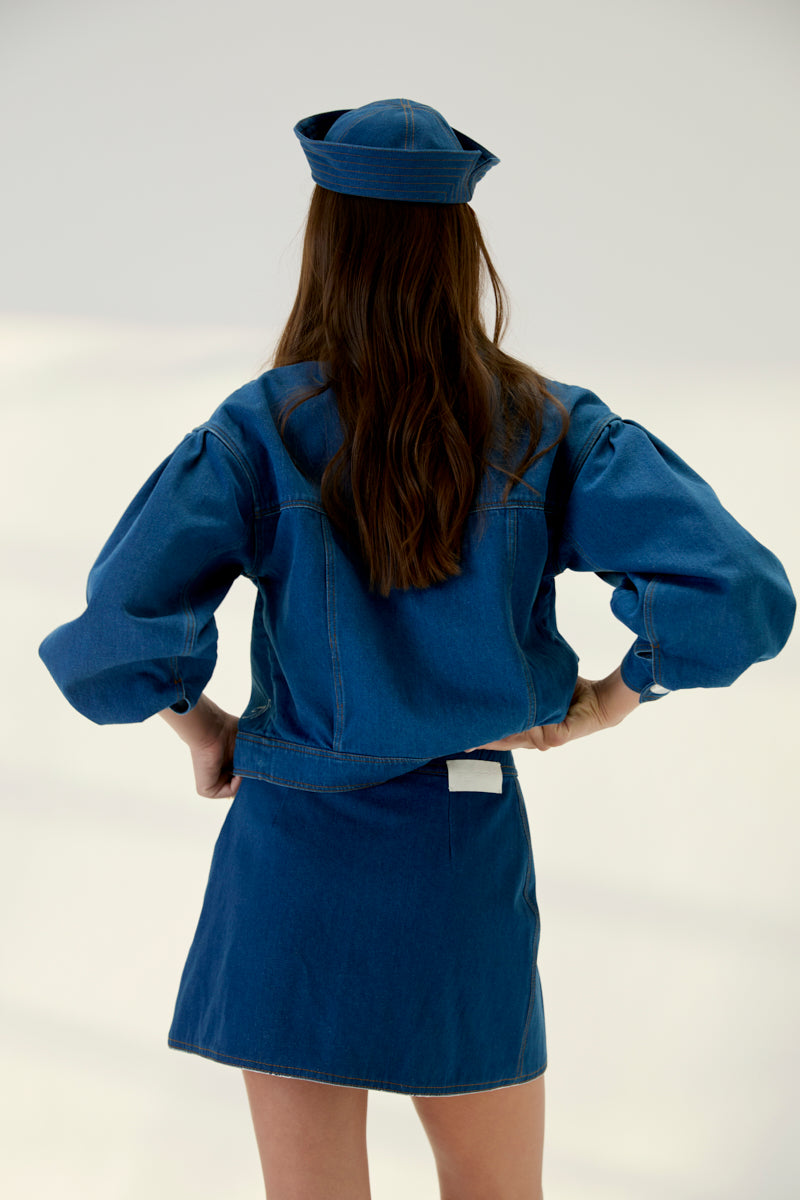 MINIFALDA DENIM LACE REVERSIBLE