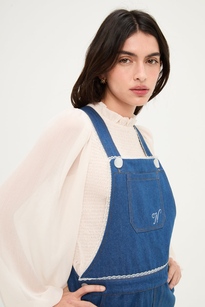DENIM OVERALL LACE