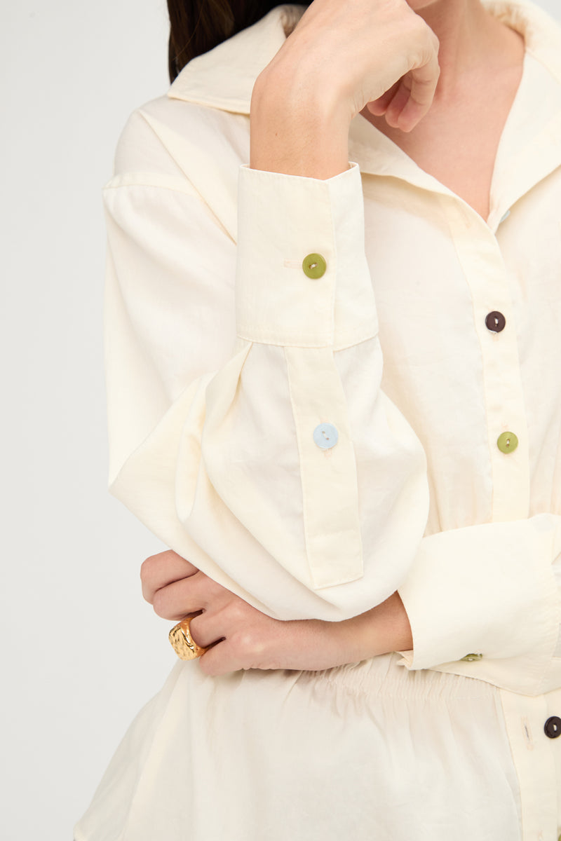 BLUSA ECRU SCRUNCHY PUFFED